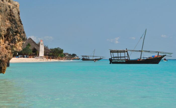 Zanzibar Beach - Mafia Island with a boat